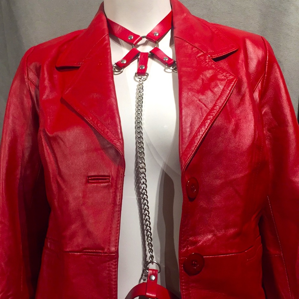 Red leather Jacket